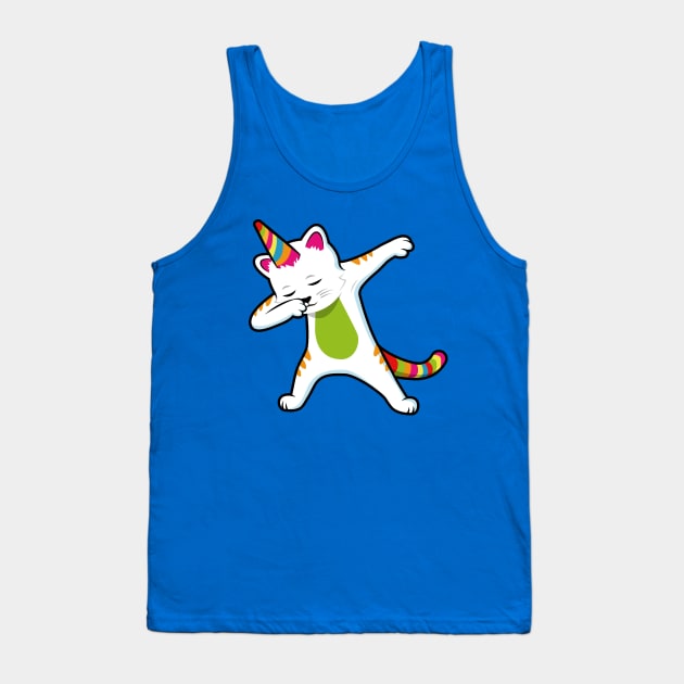 Caticorn - Funny Dabbing Unicorn Cat Tank Top by propellerhead